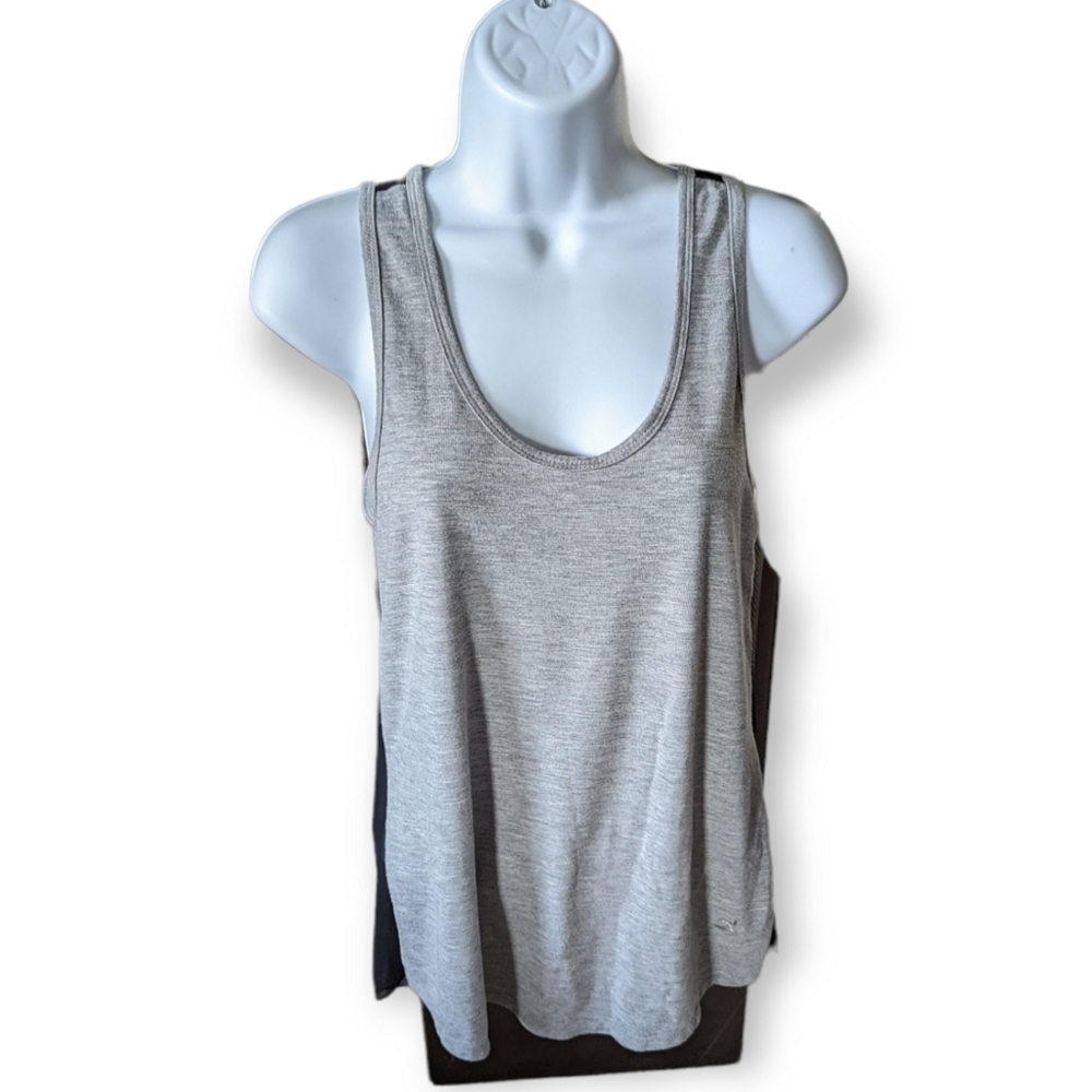 Glyder Active Mesh Back Gray Tank Top Size XS